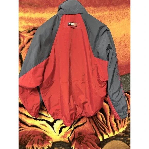 Vintage 90s Red Tommy Hilfiger Urban Sport windbreaker sleeve Spell‎ out Tommy